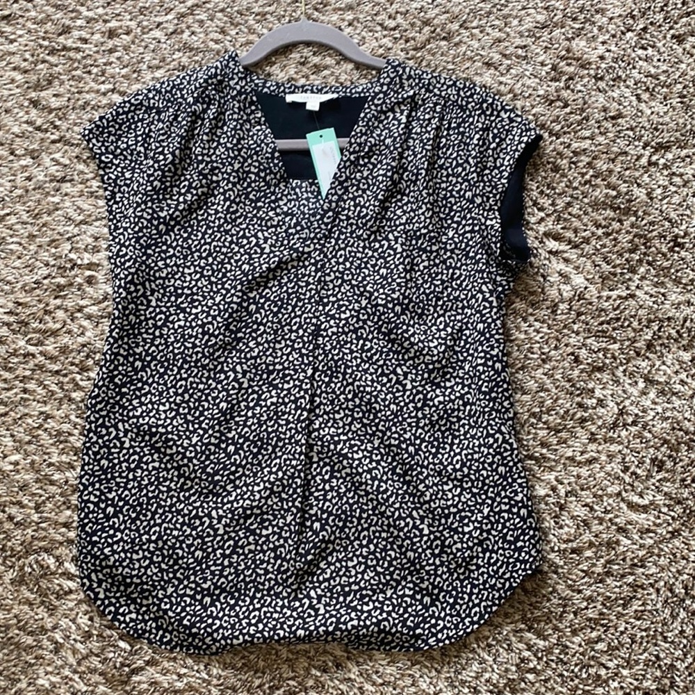Cheetah print Fun2Fun Lilian V-Neck Blouse